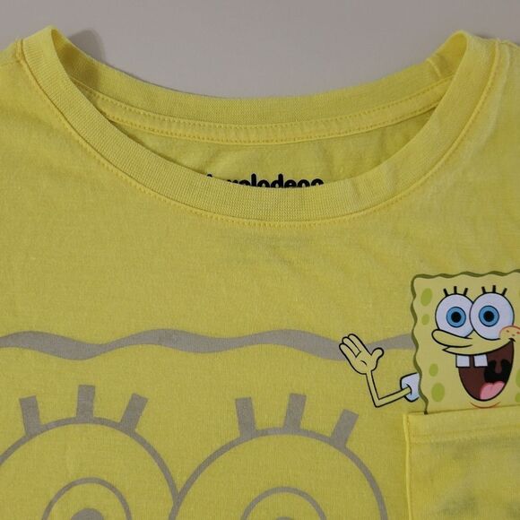 SpongeBob SquarePants Women's Yellow Graphic Crewneck Short Sleeve T-Shirt - Picture 9 of 15